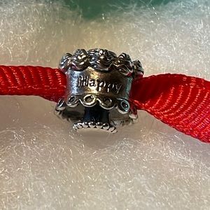 AUTHENTIC Pandora Sterling silver Happy Birthday Cake Charm Bead